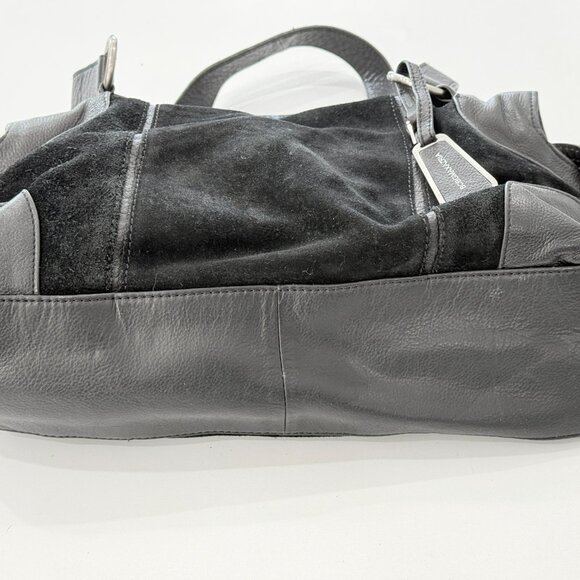 BCBGMaxazria Black Leather Top Handle Satchel Purse Bag - Picture 3 of 12